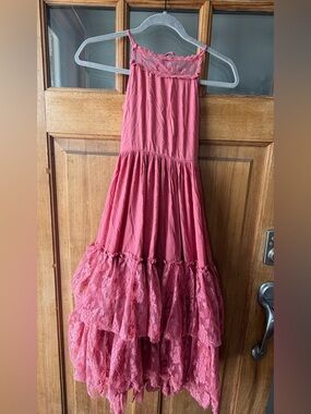 Joyfolie Rose Lace Tiered Maxi Dress